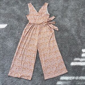 Kaileigh Orange Floral Wrap Jumpsuit